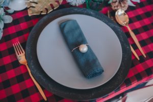 holiday plate and napkin
